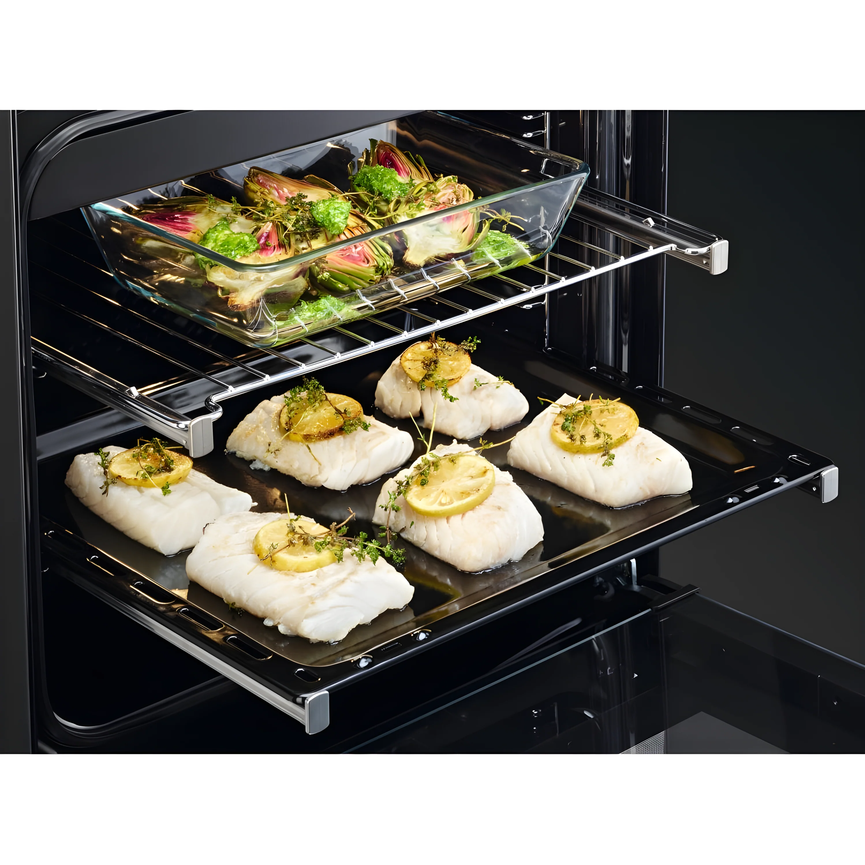 AEG CIB6743ACB - Black Induction Electric Cooker with Double Oven - 73/39 L - A Energy Rating - Image 5
