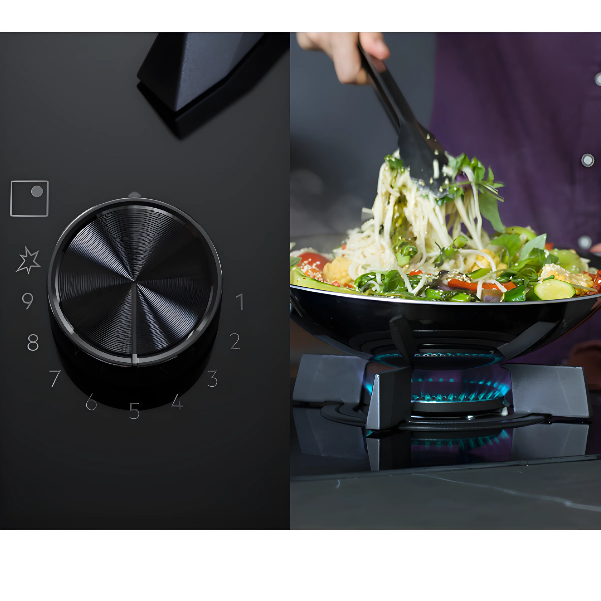 AEG HDB95623NB - Black 5 Zone Dual Fuel Hob - Image 2