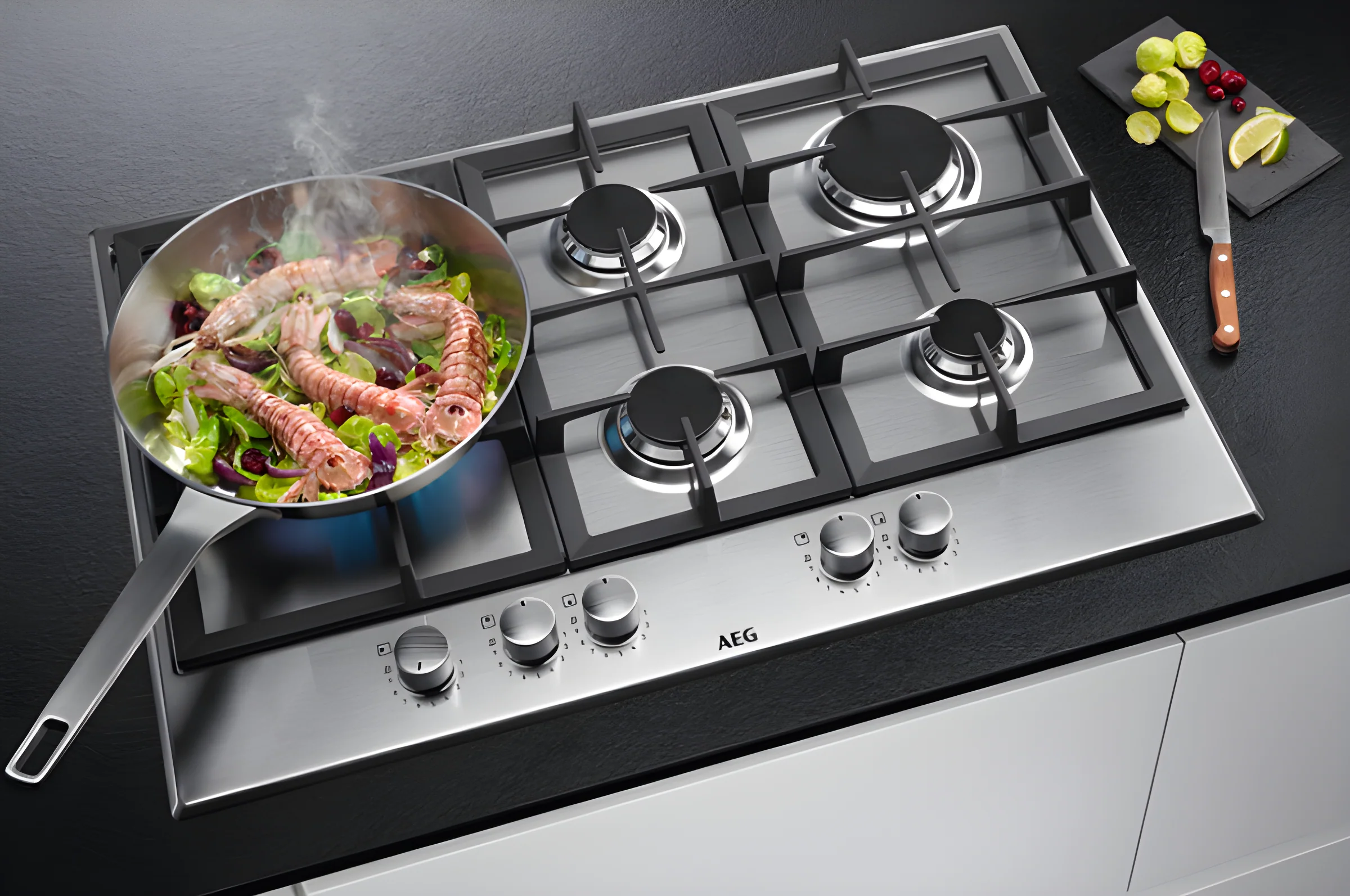 AEG HGB75500SM - Stainless steel 5 Zone Gas Hob - Image 4