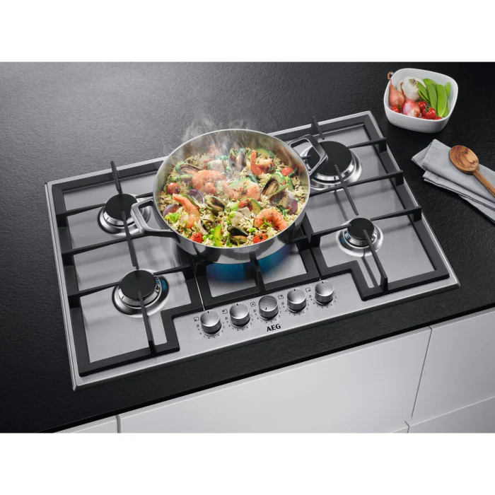 AEG HGX75400SM - Stainless steel 5 Zone Gas Hob - Image 2