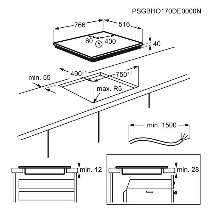 AEG HK834060XB - 4 Zone Ceramic Hob - Image 6