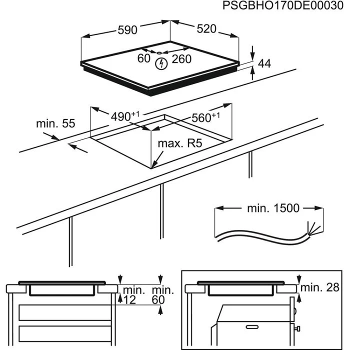 AEG IPE64551FB - Black 4 Zone Induction Hob - Image 5