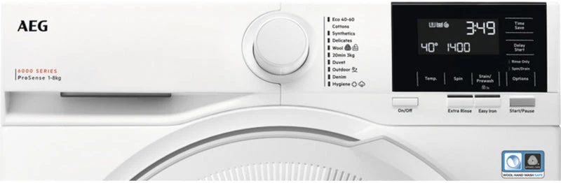 AEG LFR61842B - White 8KG Washing Machine - 1400 RPM - A energy - Image 2