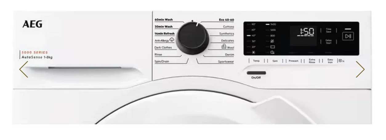 AEG LFX50842B - White Freestanding 8KG Washing Machine - 1400 RPM - C energy - Image 2