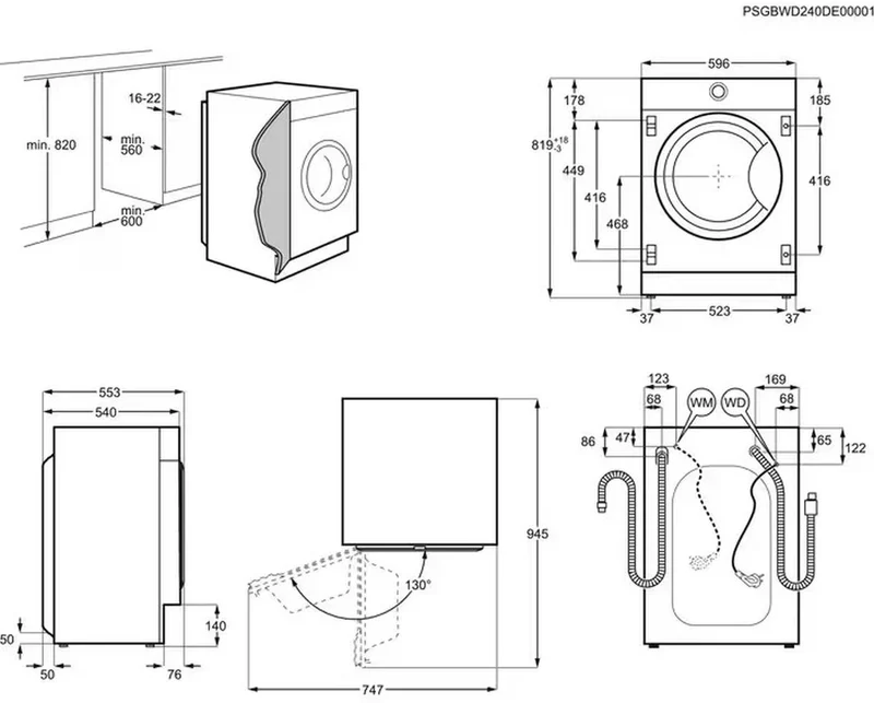 AEG LX6WG74634BI - Integrated 7KG/4KG Washer Dryer - 1600 RPM - B/D energy - Image 6