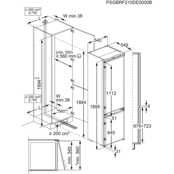 AEG NSC8M192DS - White Integrated Fridge Freezer - 207L/62L - D Energy - Image 3