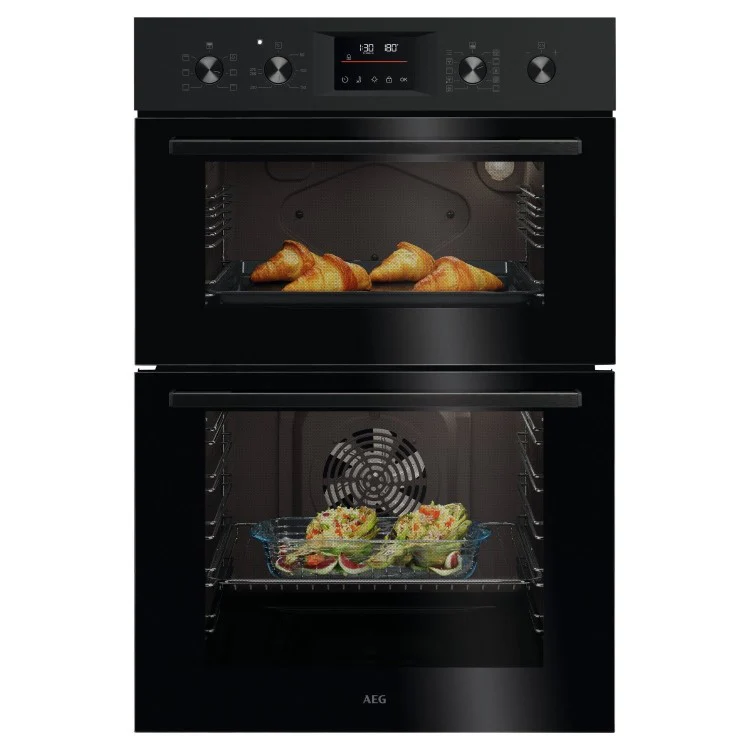 AEG OU5CP40B - Black Built-In Electric Double Oven - 66L + 46L - A Energy