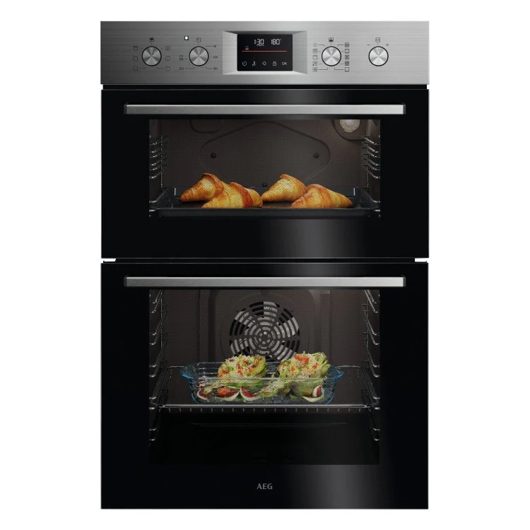 AEG OU5CP40M - Stainless Steel Built-In Electric Double Oven - 66L + 46L - A Energy