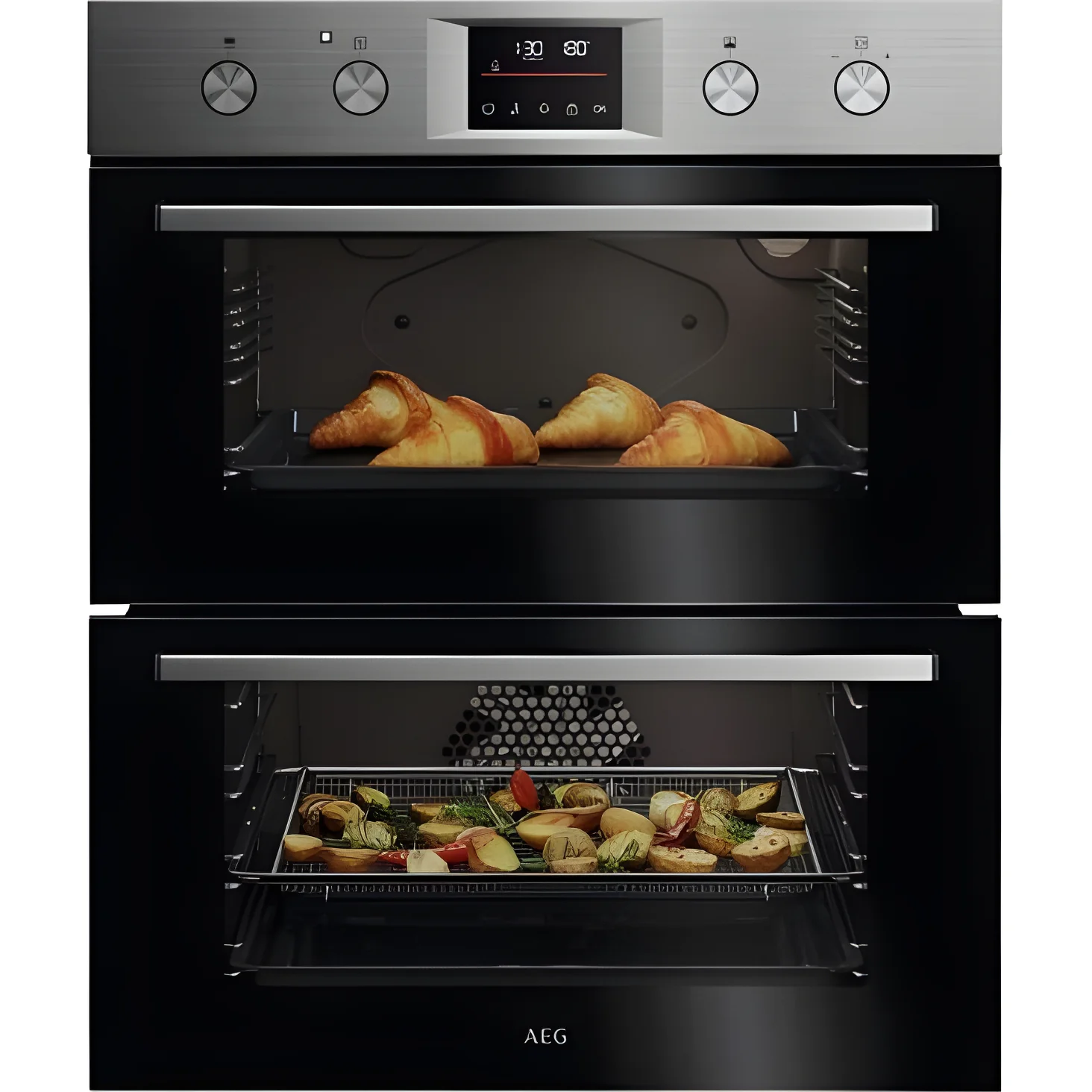 AEG OU5CU40M - Stainless Steel Built-Under Double Oven - 45L & 42L - A Energy