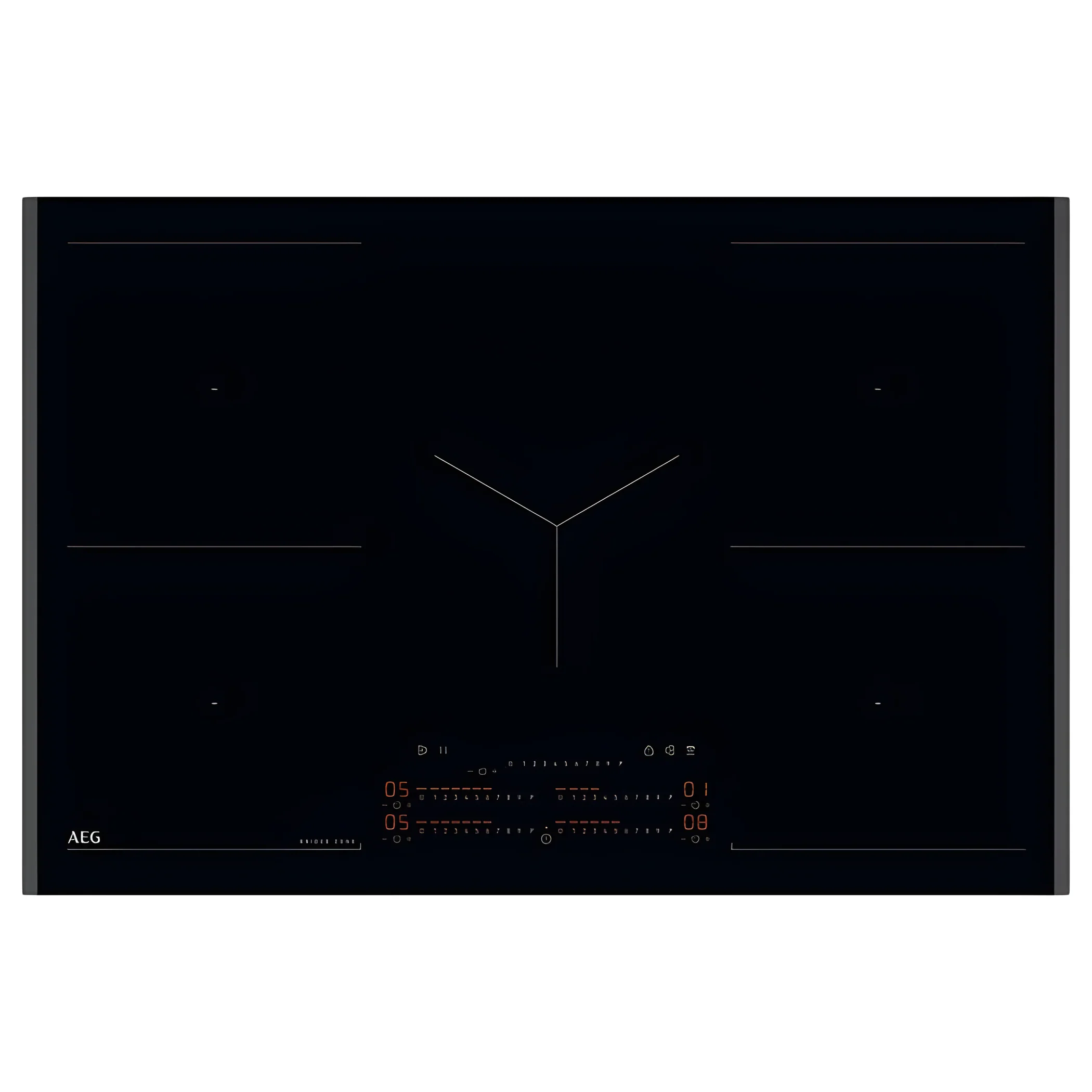 AEG SK85IM0XFB - Black 80cm Induction Hob - Double Bridge - 5 Zones
