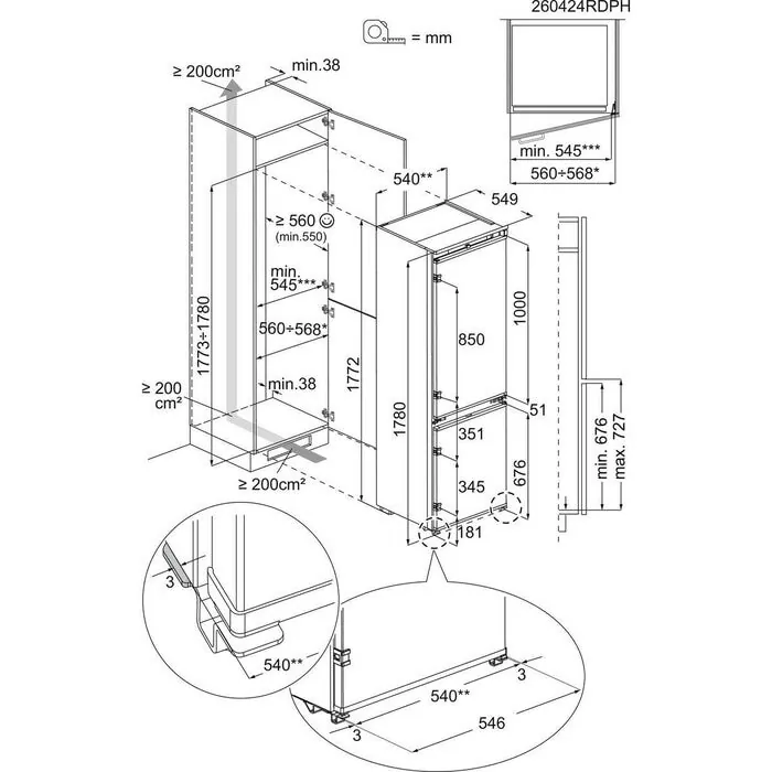 AEG TC8MS181CS - White Integrated Fridge Freezer - 186L/62L - C Energy - Image 13