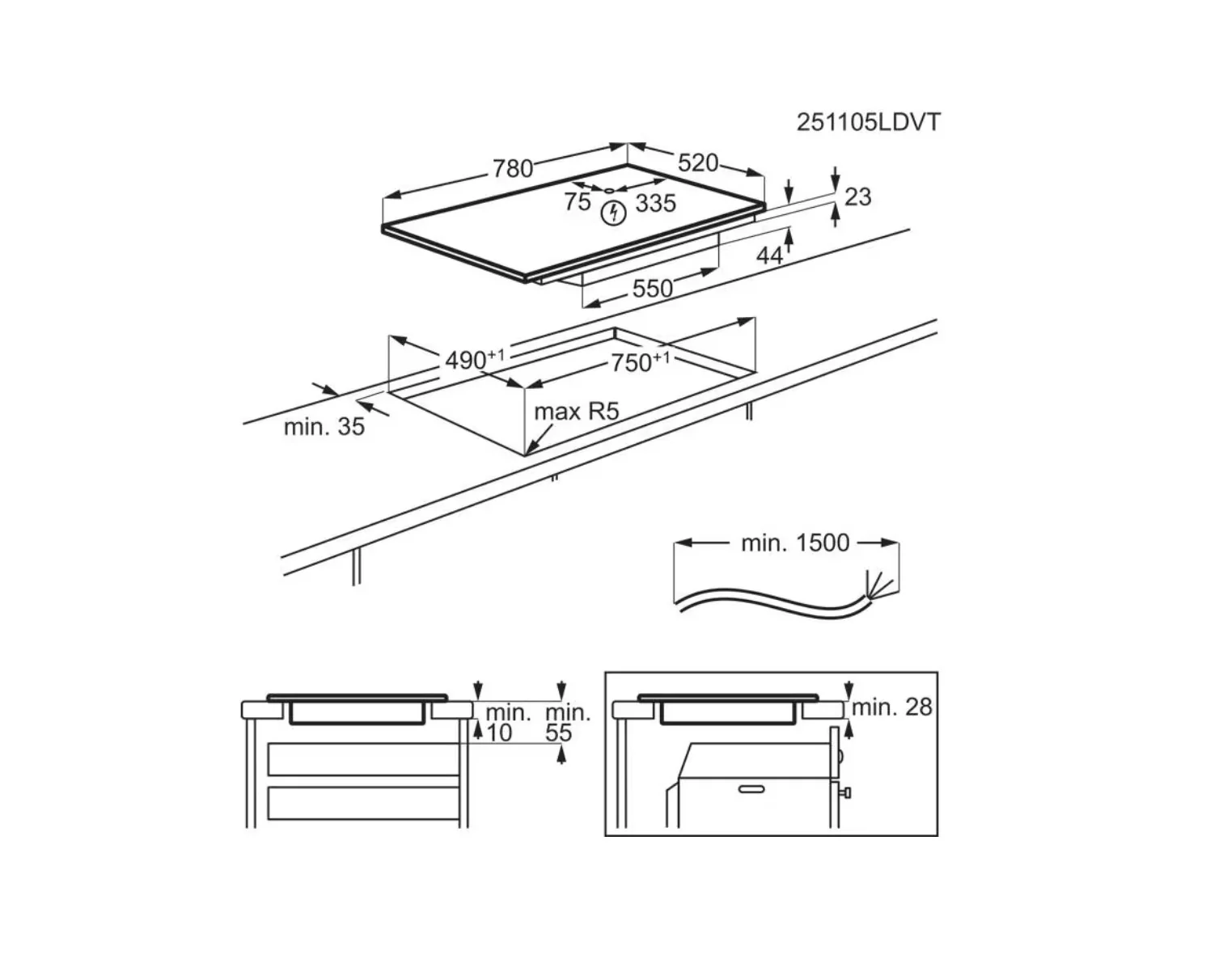 AEG TO84IA00FB - Black 78cm Induction Hob - 4 Zones with Hob2Hood - Image 11