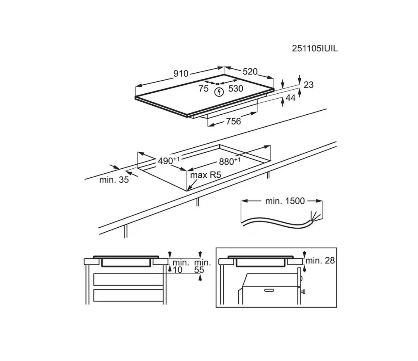 AEG TP95RA07FB - Black Ceramic Hob - 91cm - 5 Zones - Image 6