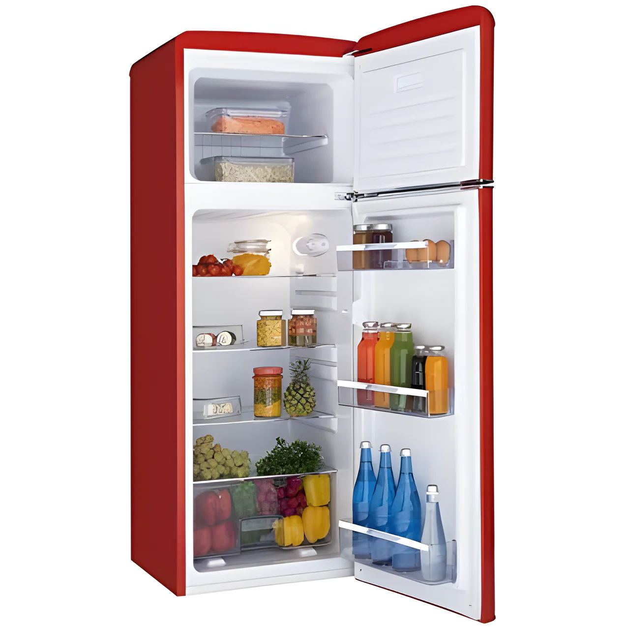 Amica FDR2213R - Red Fridge Freezer - 162L/44L - F Energy - Image 2