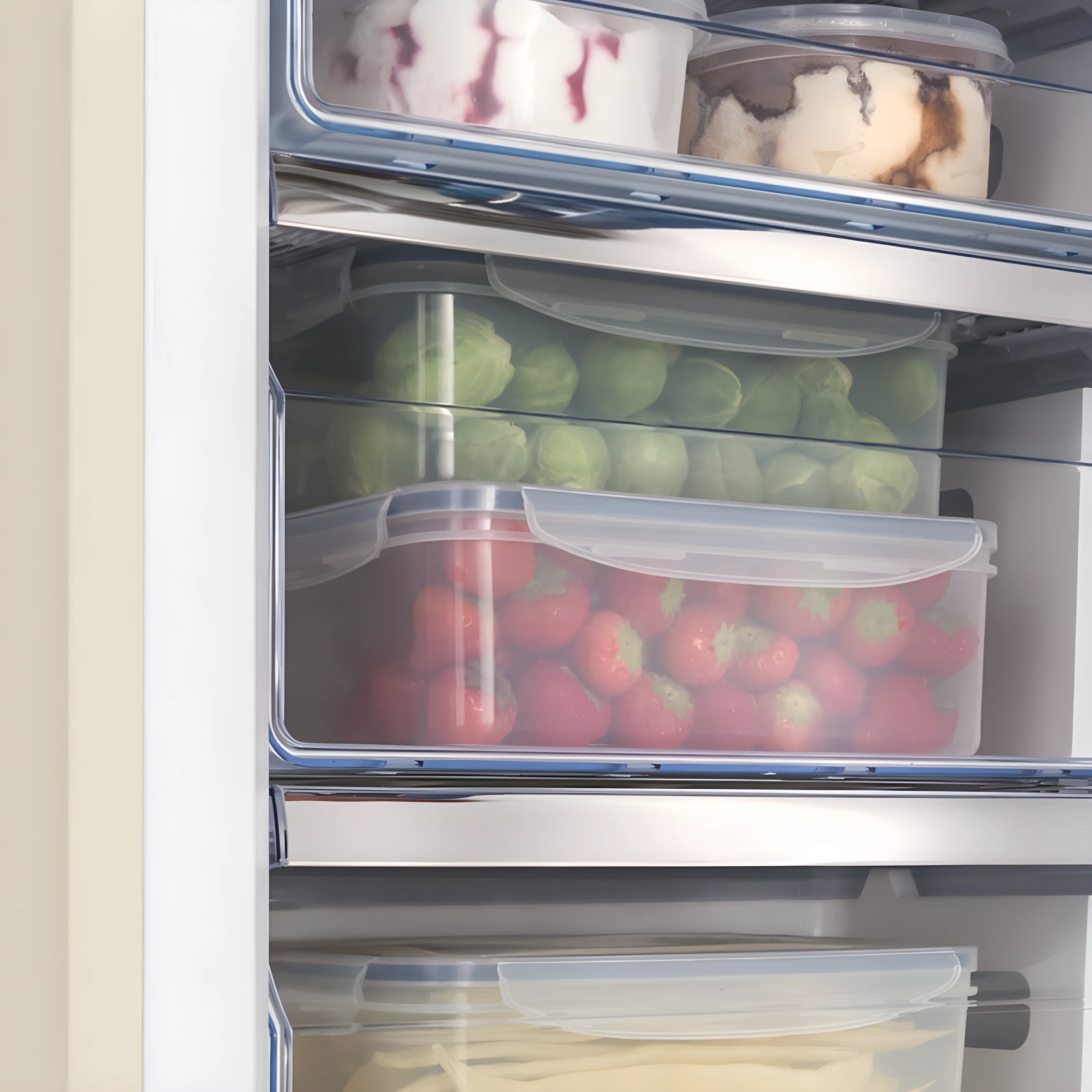 Amica FKR29653C- Beige 70/30 Fridge Freezer - 244L - E Rated - Image 3