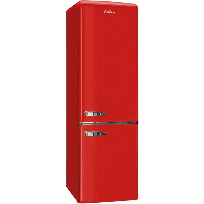 Amica FKR29653R - Red Fridge Freezer - 244L - F Energy - Image 2
