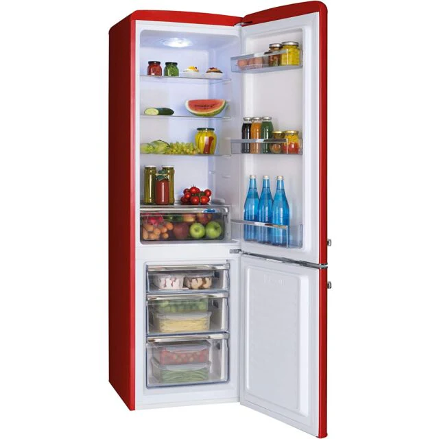 Amica FKR29653R - Red Fridge Freezer - 244L - F Energy - Image 3