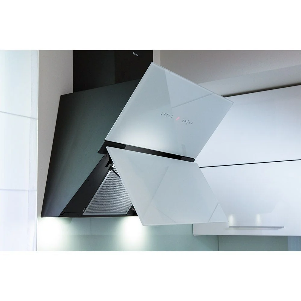 Amica OKC653SW - White Glass Extractor - 60cm Angled - Image 2