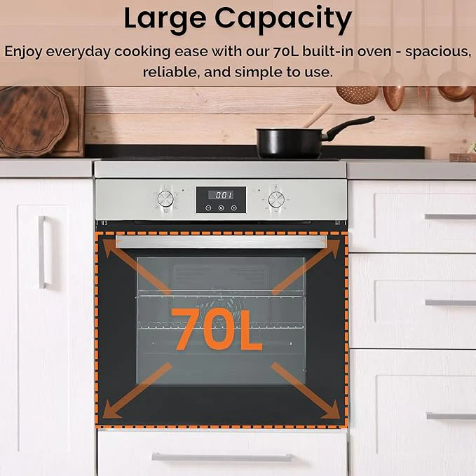 Teknix BITK264ESX - Stainless Steel Single Oven - 70L Capacity - A Energy Rating - Image 4