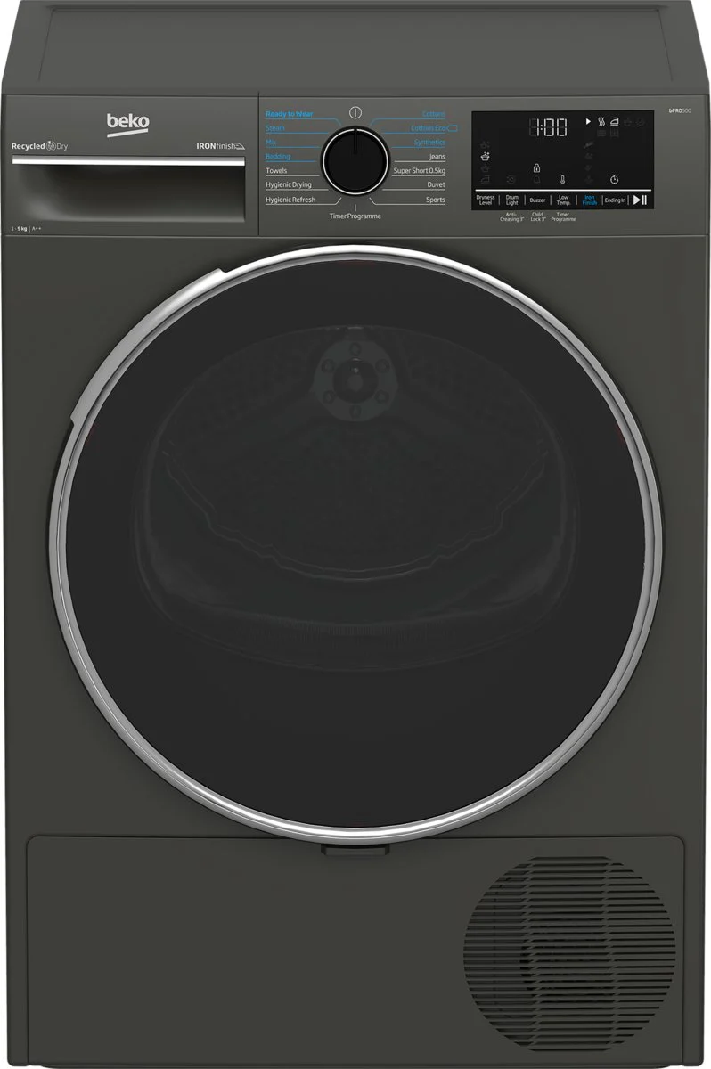 Beko B5T4923I Freestanding Graphite 9kg Heat Pump Tumble Dryer with IronFinish™ - A++Rated - Image 3