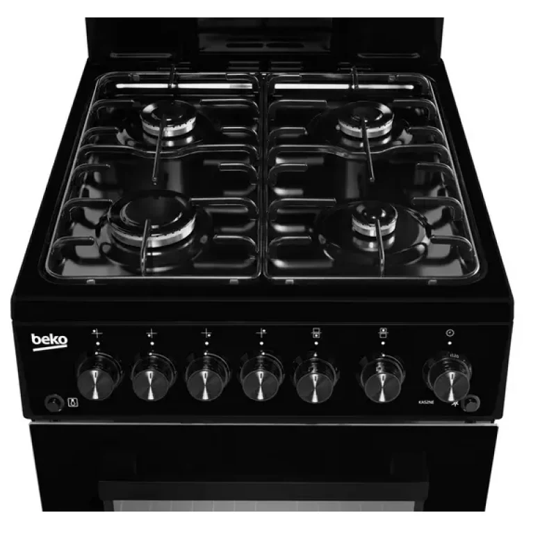 Beko KA52NEK - Black 4 Zone Gas Cooker - Manual cleaning - A energy - Image 2