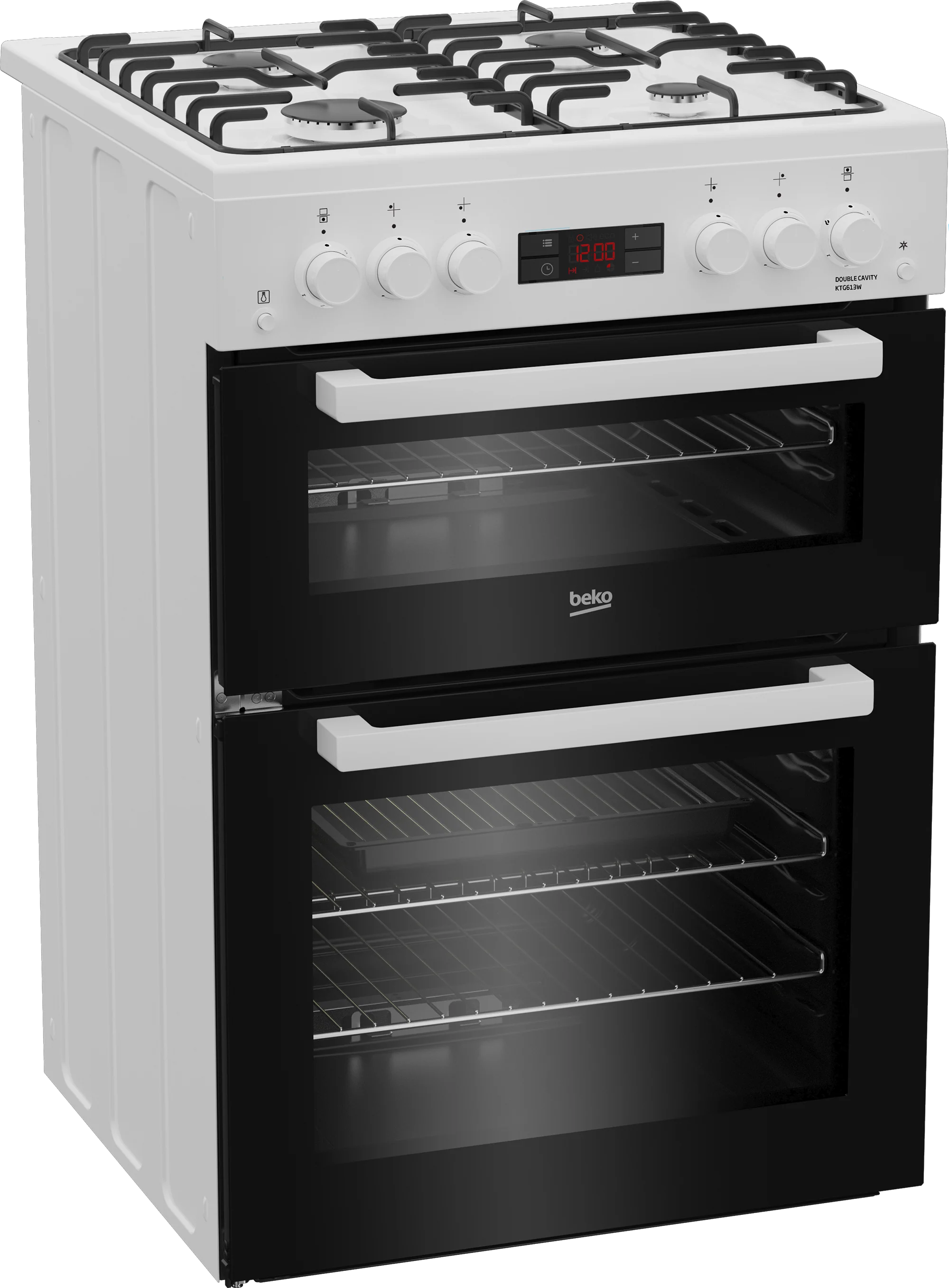 Beko KTG613W - White 60cm Gas Cooker - Twin Cavity - A+ Energy - Image 2
