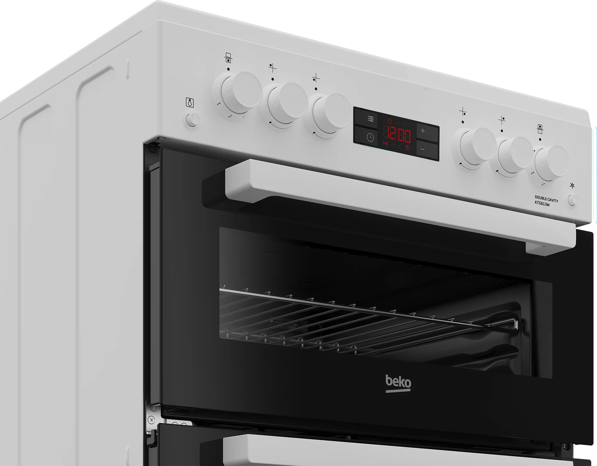 Beko KTG613W - White 60cm Gas Cooker - Twin Cavity - A+ Energy - Image 3