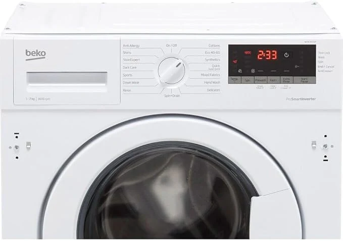 Beko WTIK76151F - White 7KG Integrated Washing Machine - 1600 RPM - C Energy - Image 2