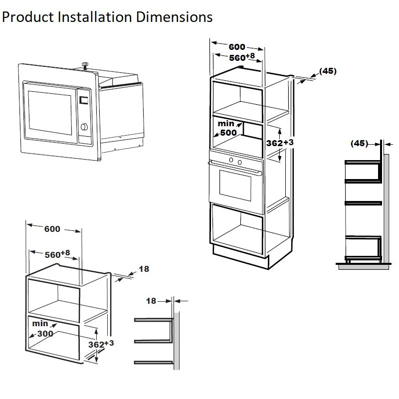 Belling BEL BIMWG6017 STA 444411404 - Built-in 17L Microwave - 700W - Image 2