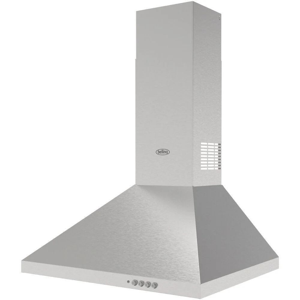 Belling 603PYR 444411682 - Stainless Steel 60cm Chimney Cooker Hood - 600 m³/h - C energy