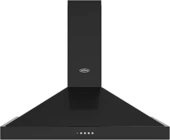 Belling BEL FARMHOUSE CHIM 90PYR BLK 444411671 - Black 90cm Pyramid Extractor Hood - 600m³/h - C Energy Rating