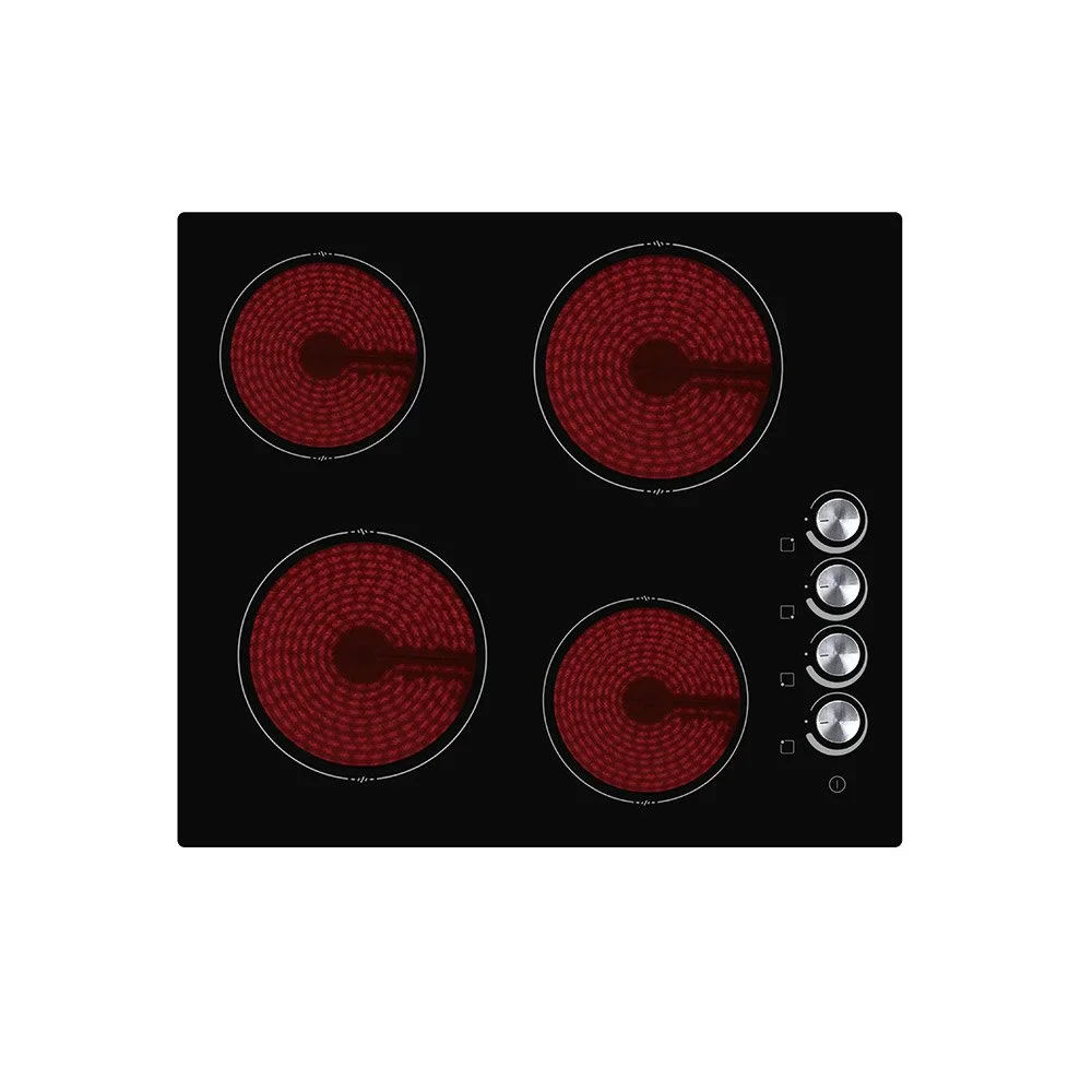 Teknix BITK260CHK - Black 60cm Ceramic Hob - 4 Zones - Knob Control - Image 2