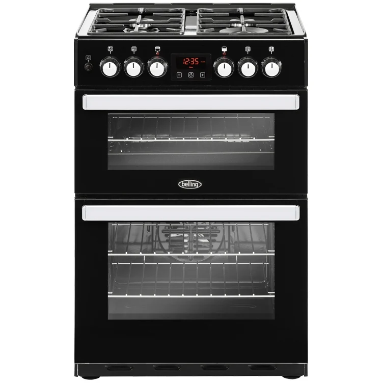 Belling Cookcentre 60DF 444410821 - Black Dual Fuel Cooker with Double Oven - 102L Total Capacity - A Energy Rating - Image 2