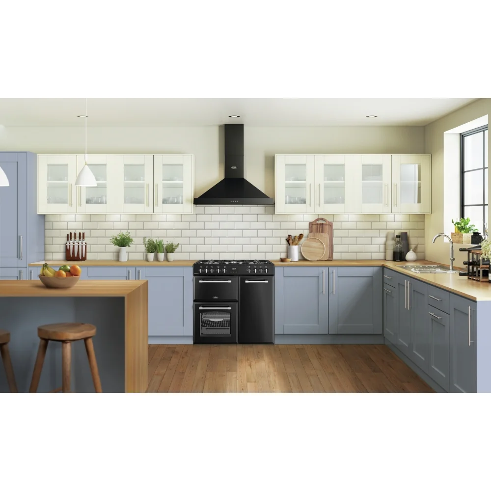 Belling Farmhouse 90DF 444411820 - Black 90cm Dual Fuel Range Cooker - 174L Capacity - A Energy Rating - Image 2