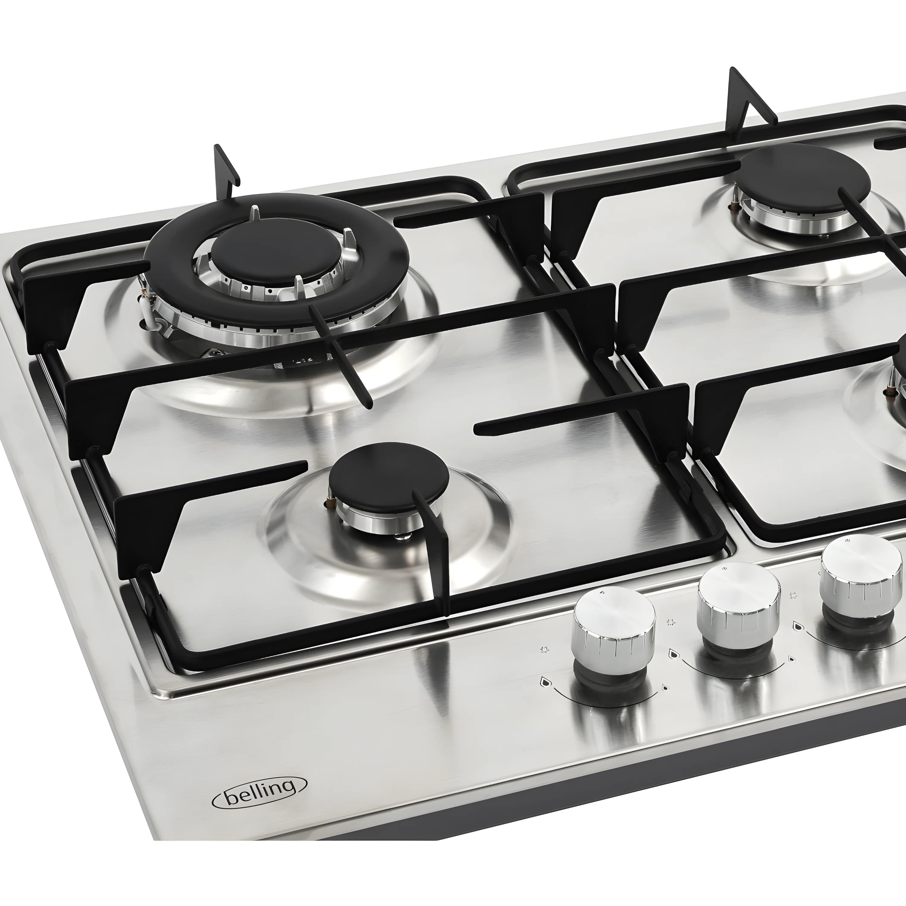 Belling GHU603RI 444411635 - Stainless Steel 4 Burner Gas Hob - 3.6kW Wok Burner - Image 4