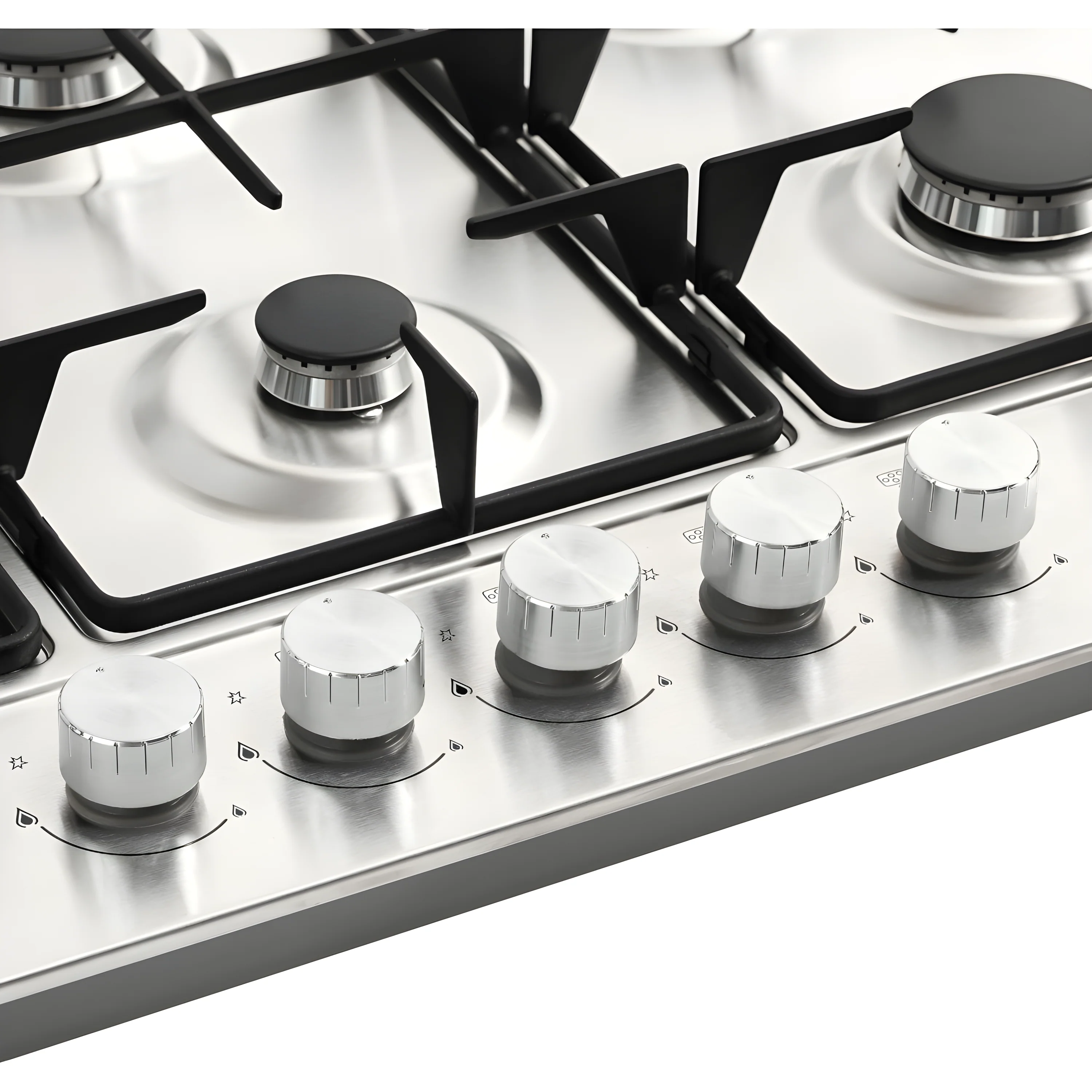 Belling GHU753RI 444411638 - Stainless Steel 75cm 5 Burner Gas Hob - 3.6kW Wok Burner - Image 3