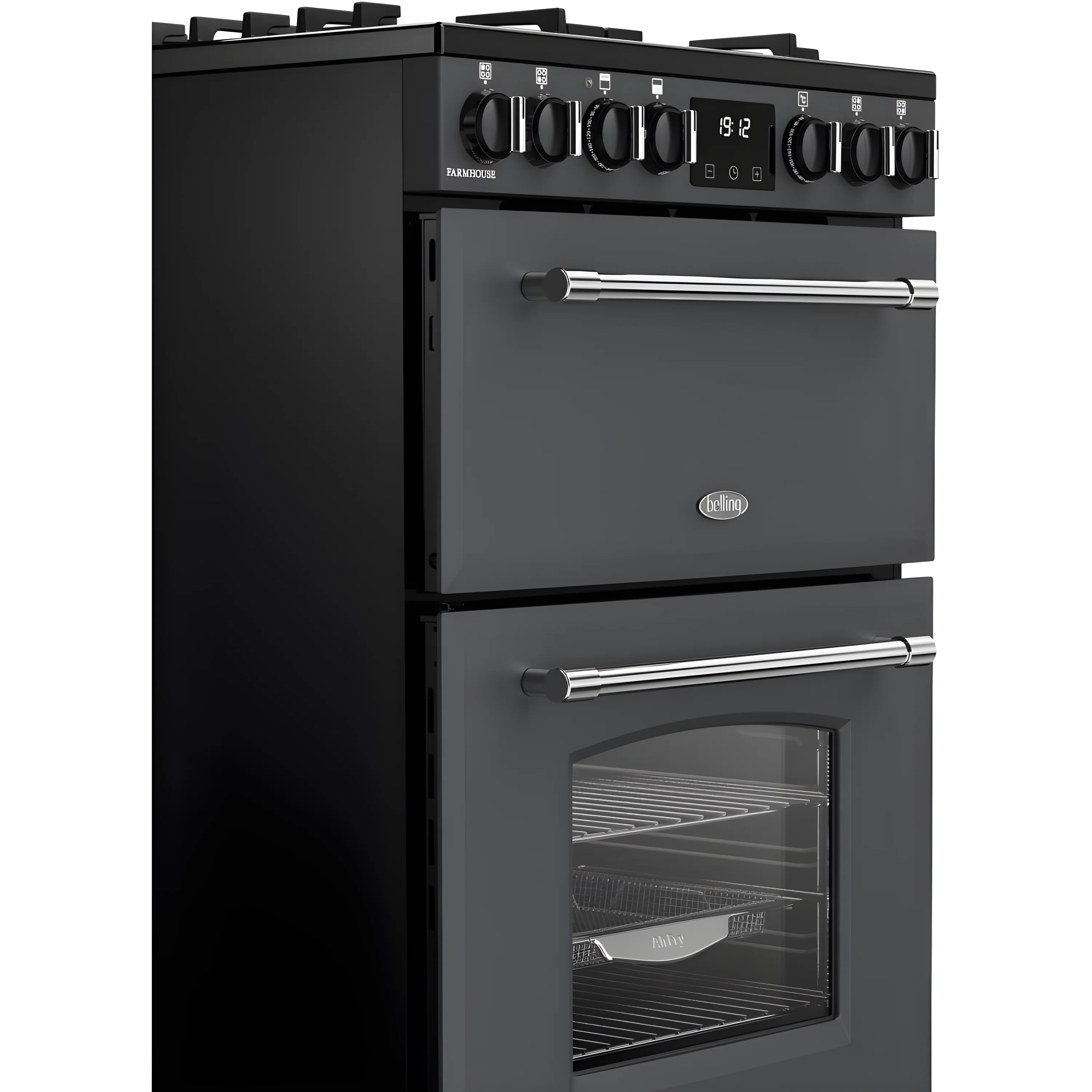 Belling MRA FARMHOUSE 60 444411812 - Grey Dual Fuel Cooker - 33/70L Ovens - AirFry - A Energy - Image 3