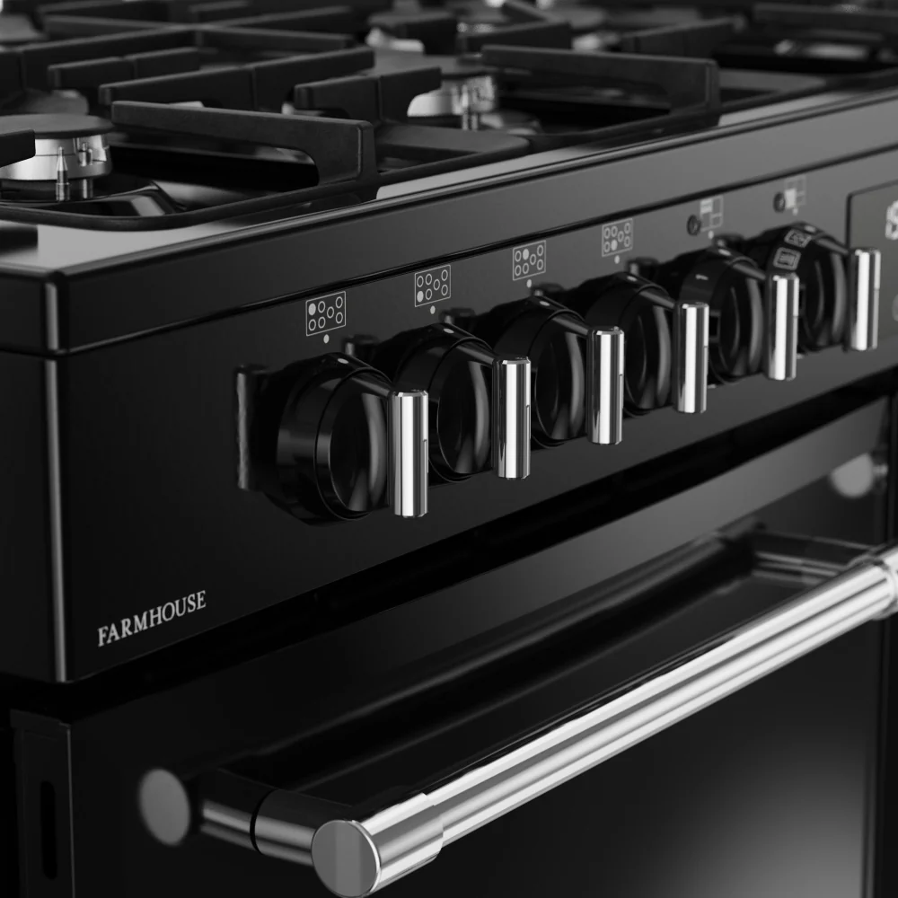 Belling RCA FARMHOUSE 110DF 444411838 - Black 110cm Dual Fuel Range Cooker - 199L Capacity - A Energy Rating - Image 4
