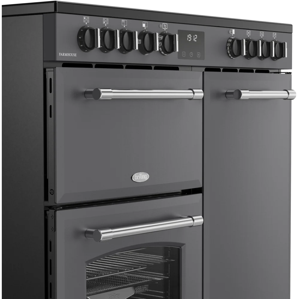 Belling RCA FARMHOUSE 90E AN 444411816 - Grey 90cm Range Cooker - 2 Ovens, 174L Capacity, 5 Zones, A Energy Rating - Image 5