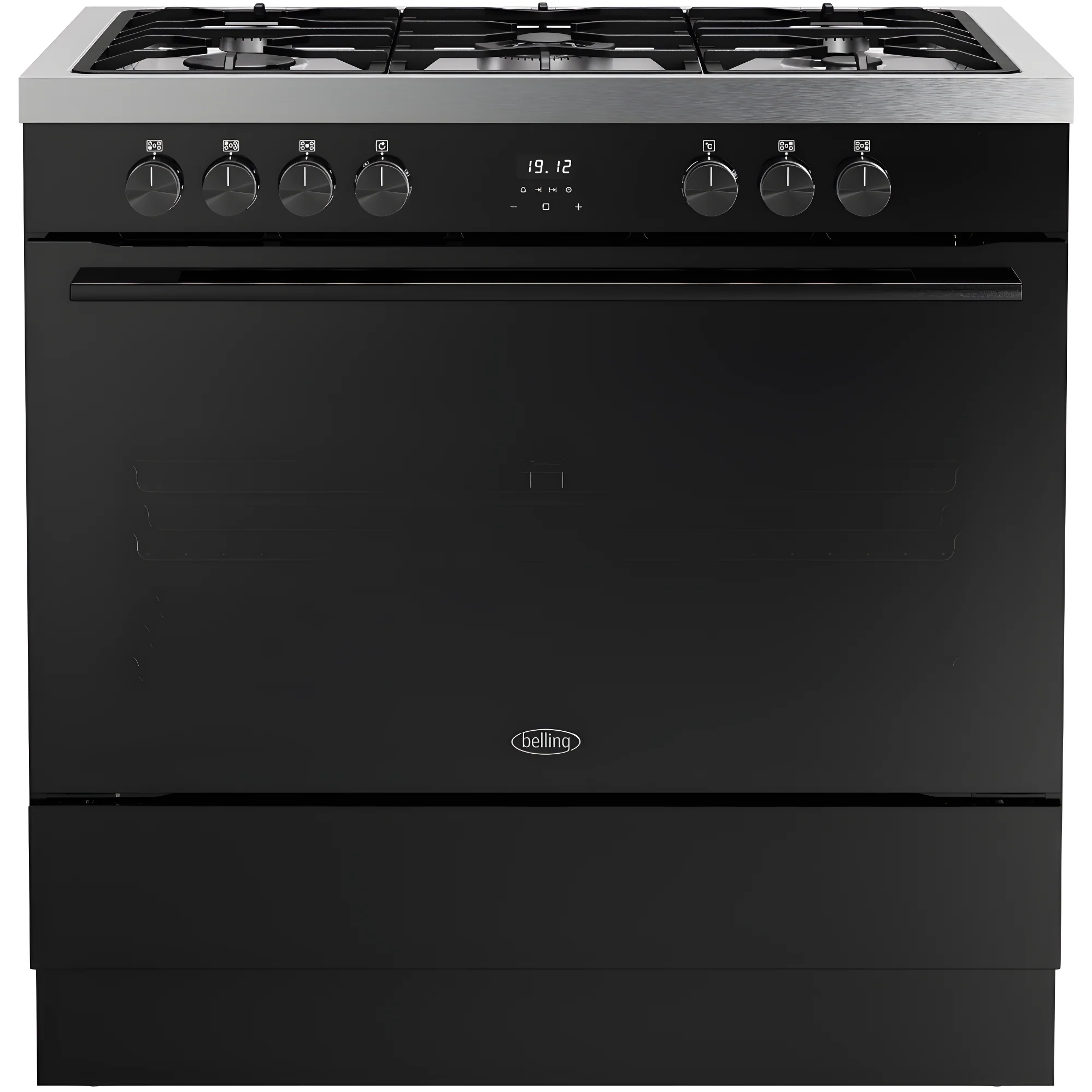 Belling RCA VISION SGL 90DF BLK 444412039 - Black 90cm Dual Fuel Range Cooker - 133L - A Energy