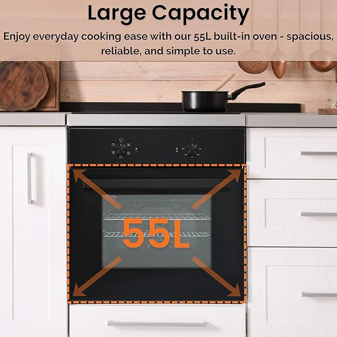 Teknix BITK263ESB - Black 55L Single Oven - Slim Depth - A Energy - Image 5