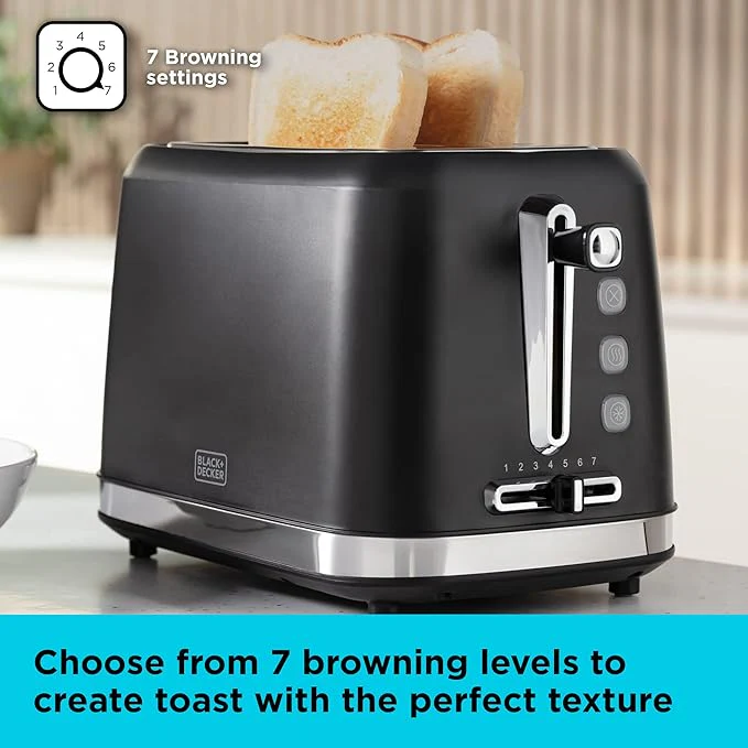 Black + Decker BXTO20077GB - Black Toaster - Image 2