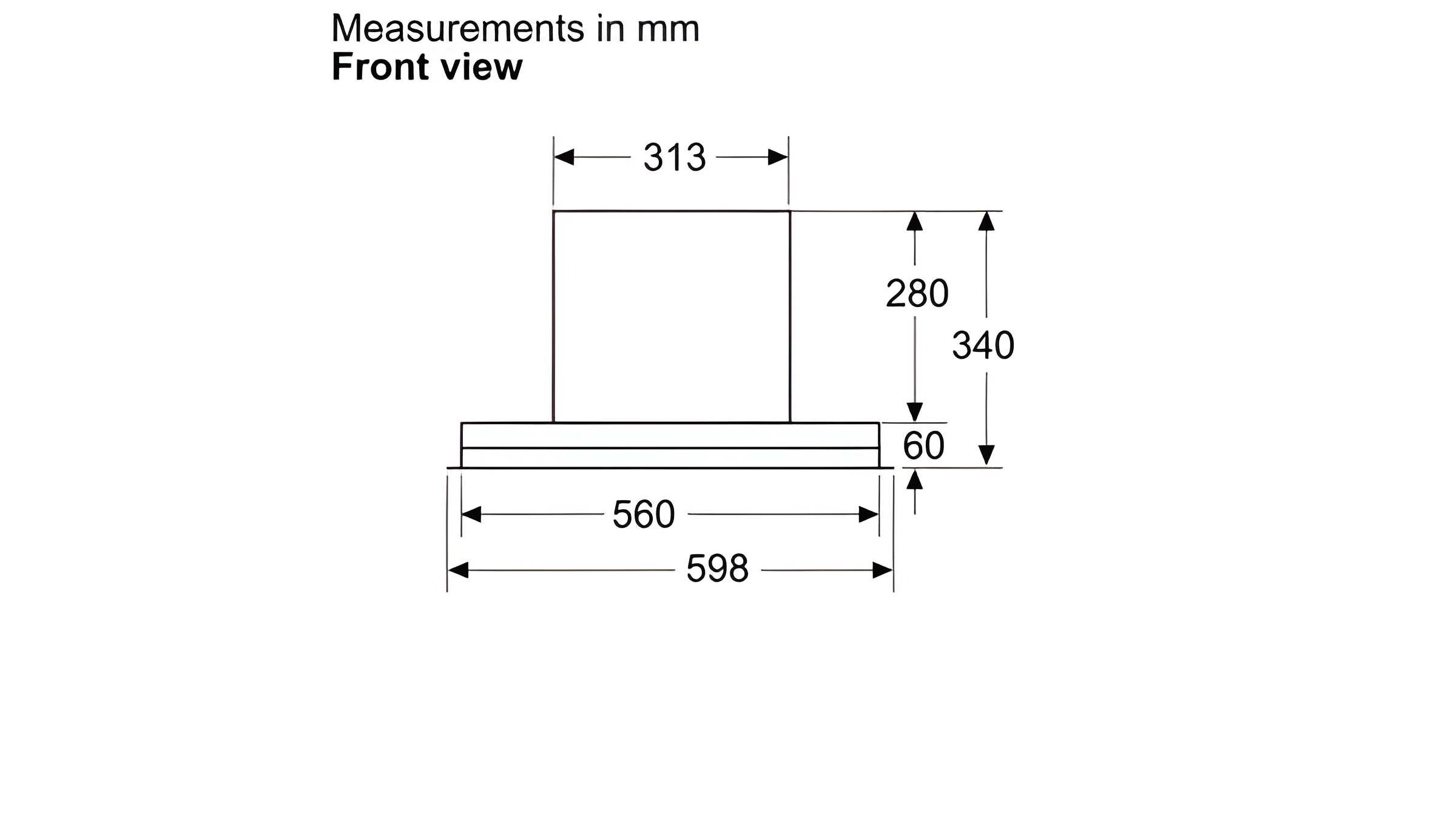 Bosch DBB63BC60B - Matt Black Integrated Design Hood - 60cm Width - D Energy Rating - Image 2