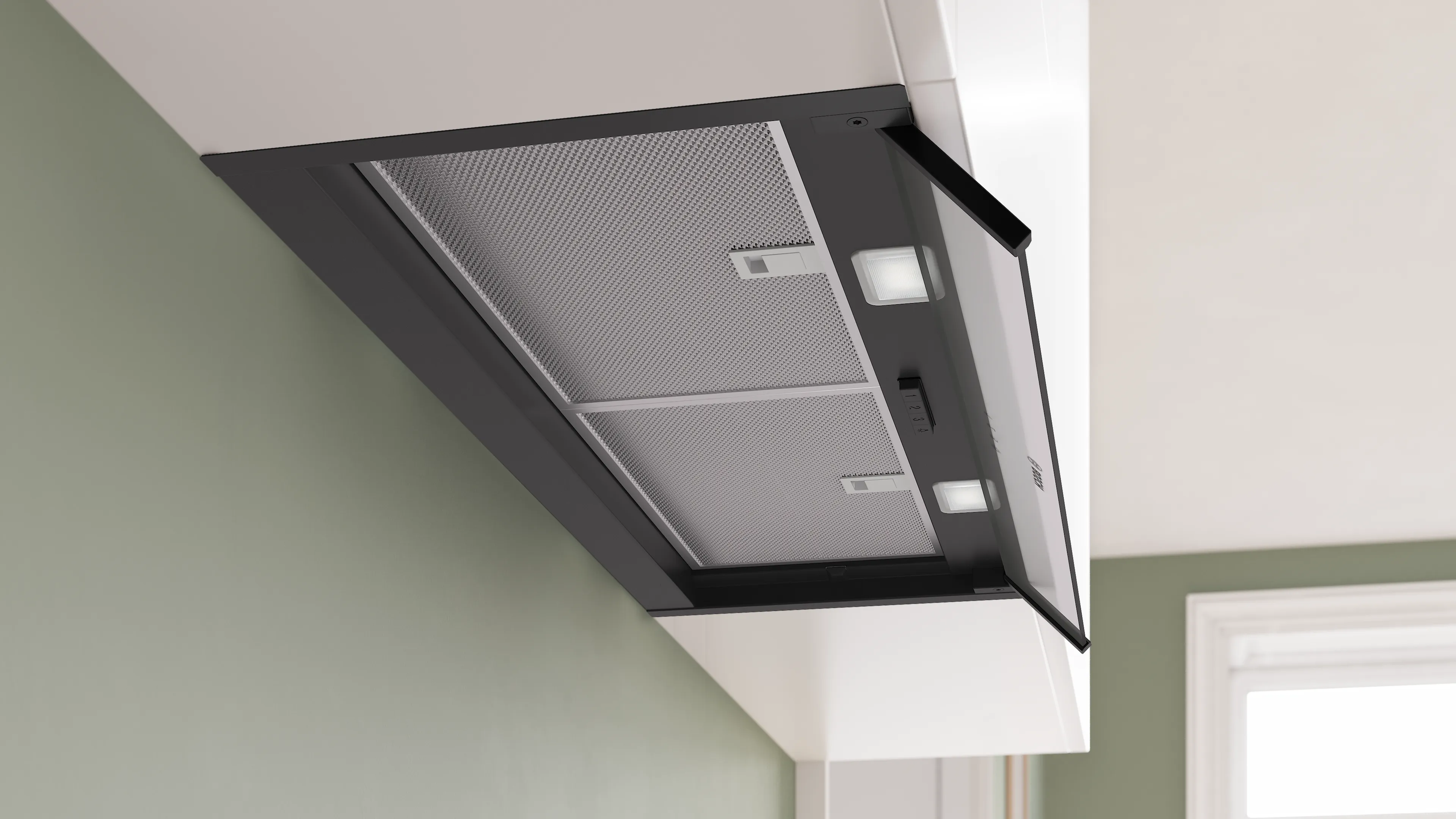 Bosch Series 4 DBB85CC60B - Matt Black 80cm Integrated Extractor Hood - Clear Glass - Image 2