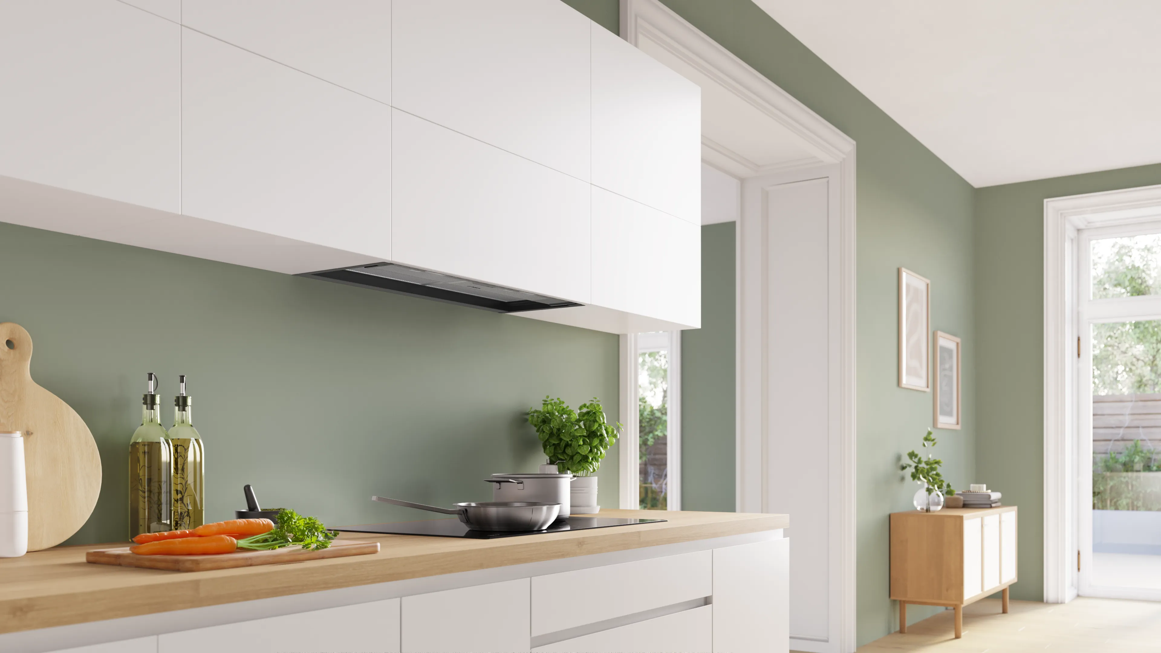 Bosch Series 4 DBB85CC60B - Matt Black 80cm Integrated Extractor Hood - Clear Glass - Image 4
