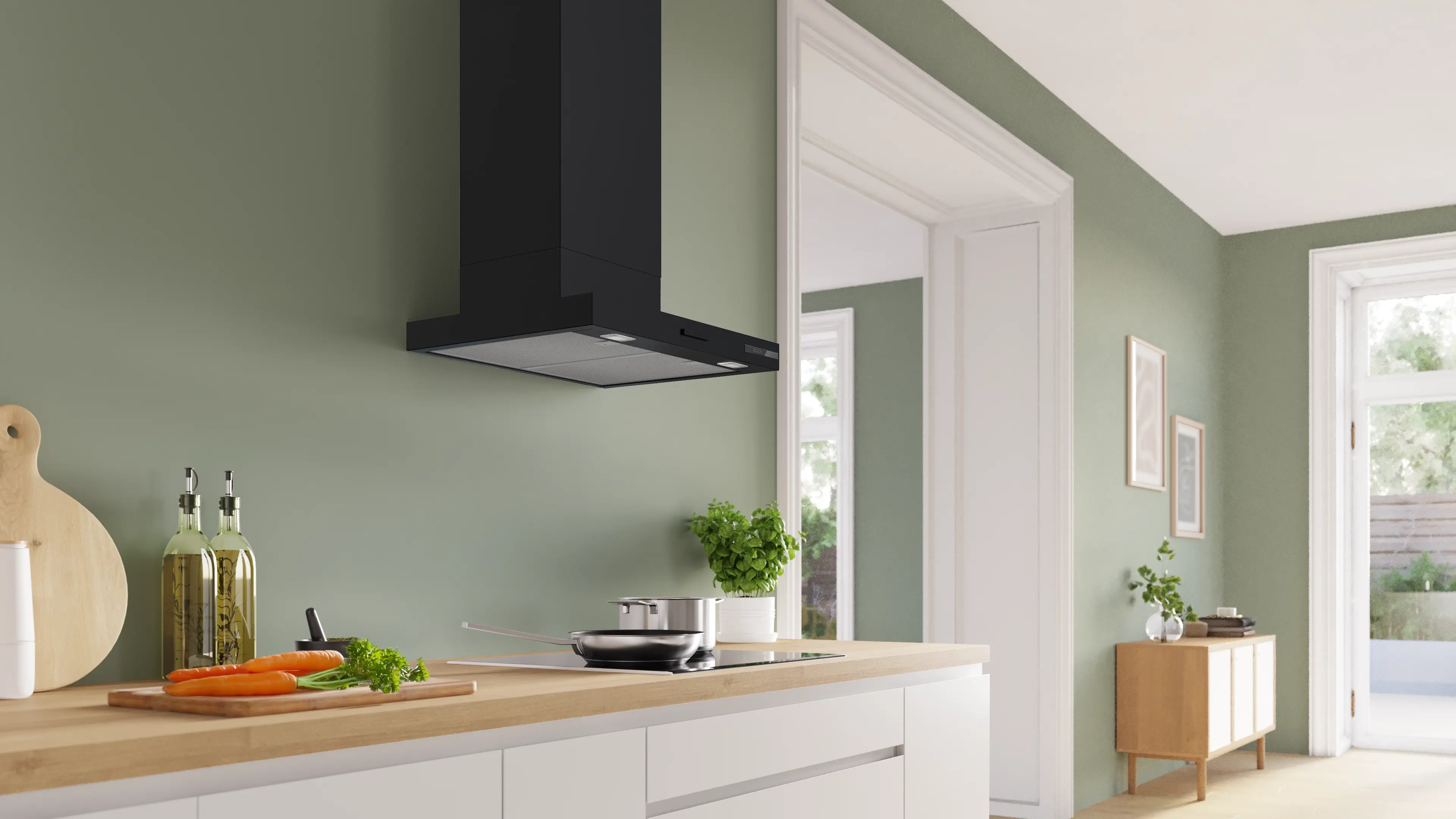 Bosch DWB65CC60B - Matt Black Chimney Cooker Hood - 60cm - B Energy Rating - Image 6