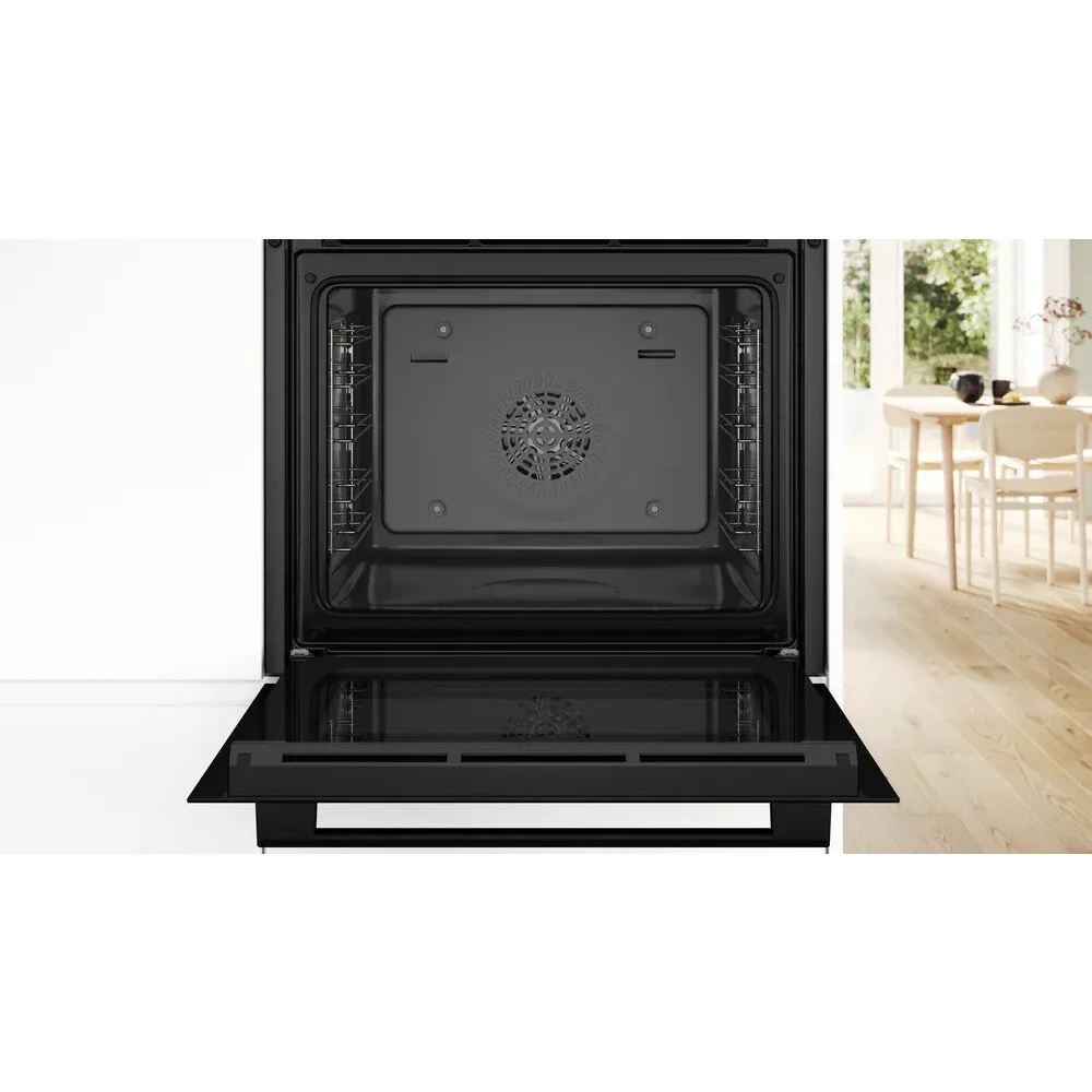 Bosch Series 4 HQA534BB3B - Black 71L Built-In Electric Single Oven with added steam function - 3D Hot Air - A+ Energy Rating - Image 3