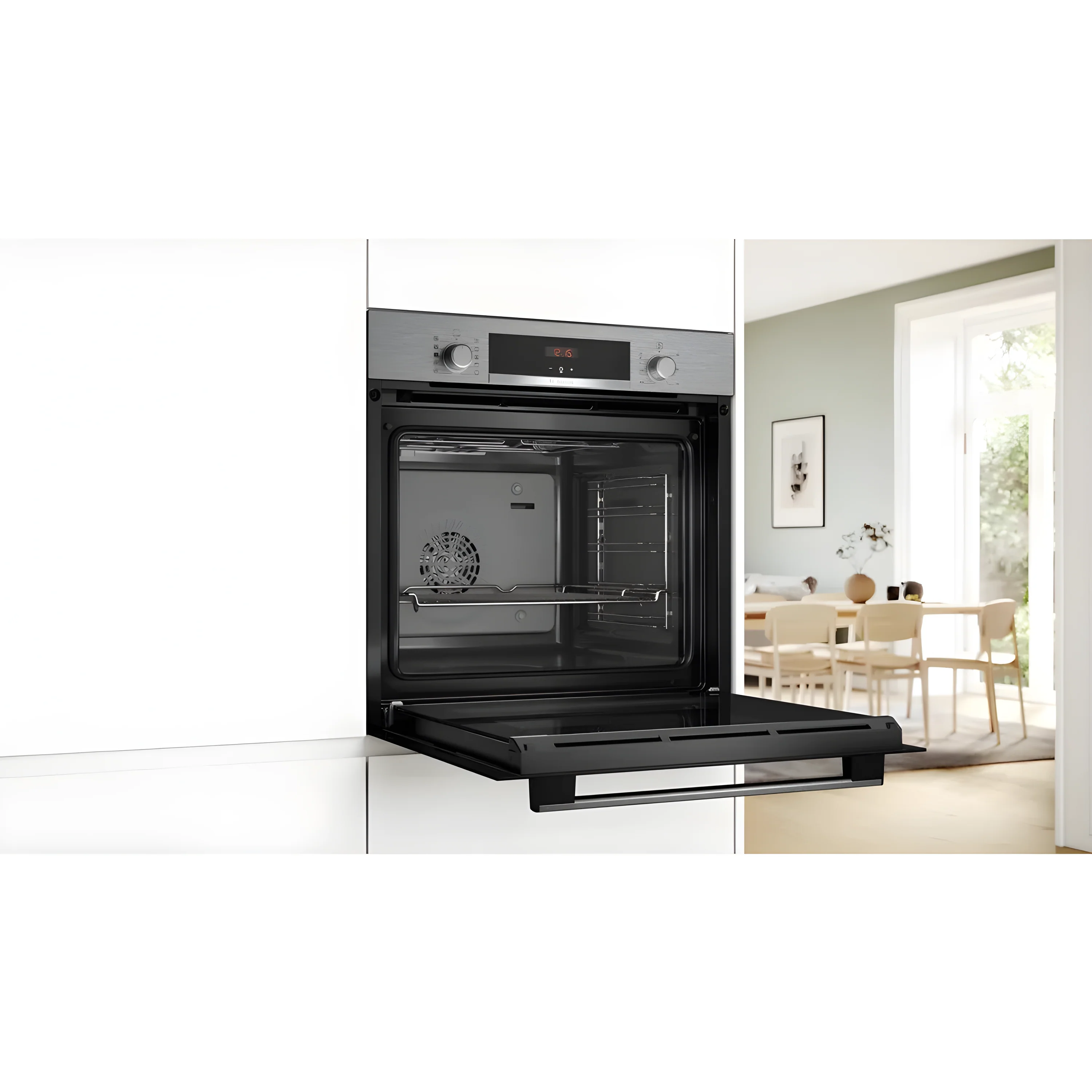 Bosch Series 4 HQA534BS3B - Stainless Steel 71L Built-In Electric Single Oven with added steam function - 3D Hot Air - A+ Energy Rating - Image 4