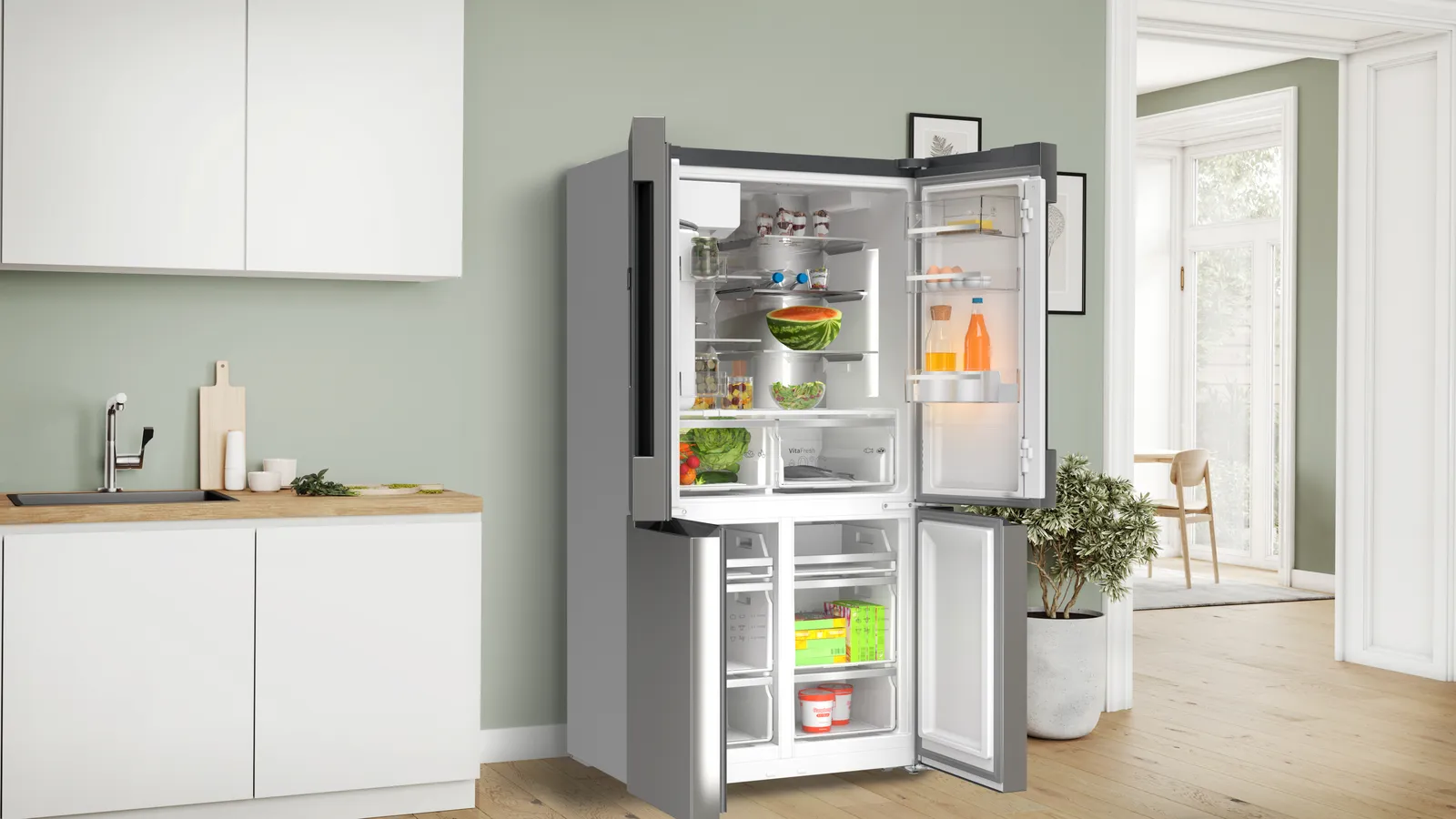 Bosch Series 6 KFD96APEA - Stainless steel Side By Side Frost Free Fridge Freezer - E energy - Image 4