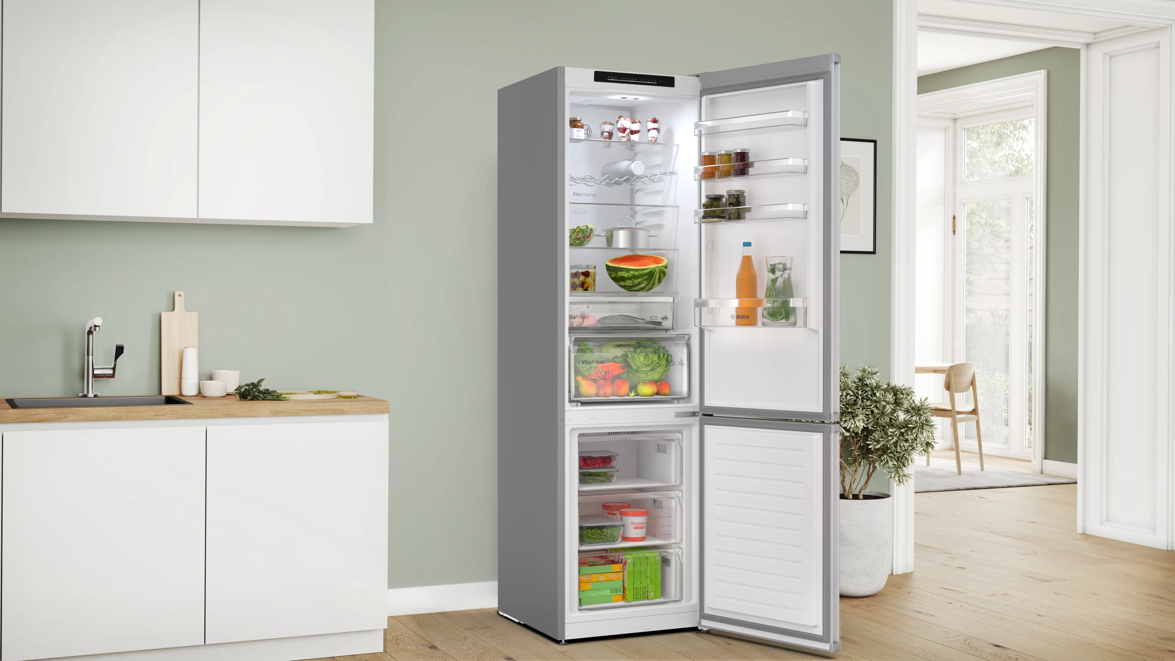 Bosch Series 4 KGN392LAGG - Stainless Steel Look Fridge Freezer - 260L/103L Capacity - A Energy Rating - Image 3